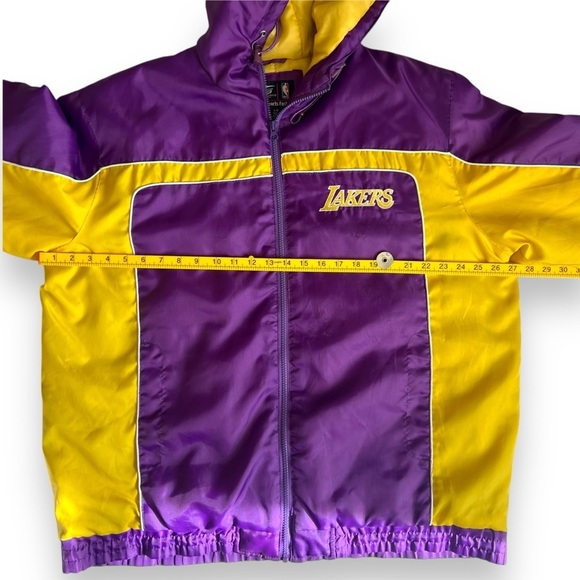 Vintage Los Angeles Lakers Logo Men’s Jacket Purple Yellow Size Large - Picture 8 of 16